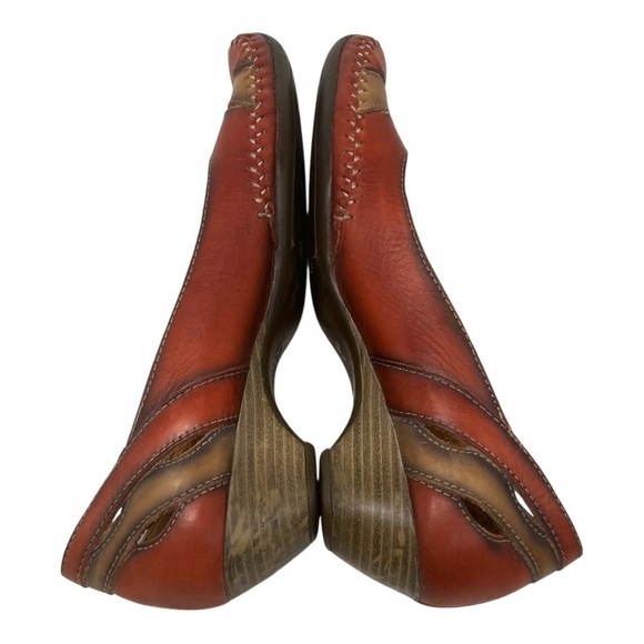 Pikolinos Red & Brown Leather Bohemian Slip On Comfort Shoes Women’s 42 - Picture 9 of 13
